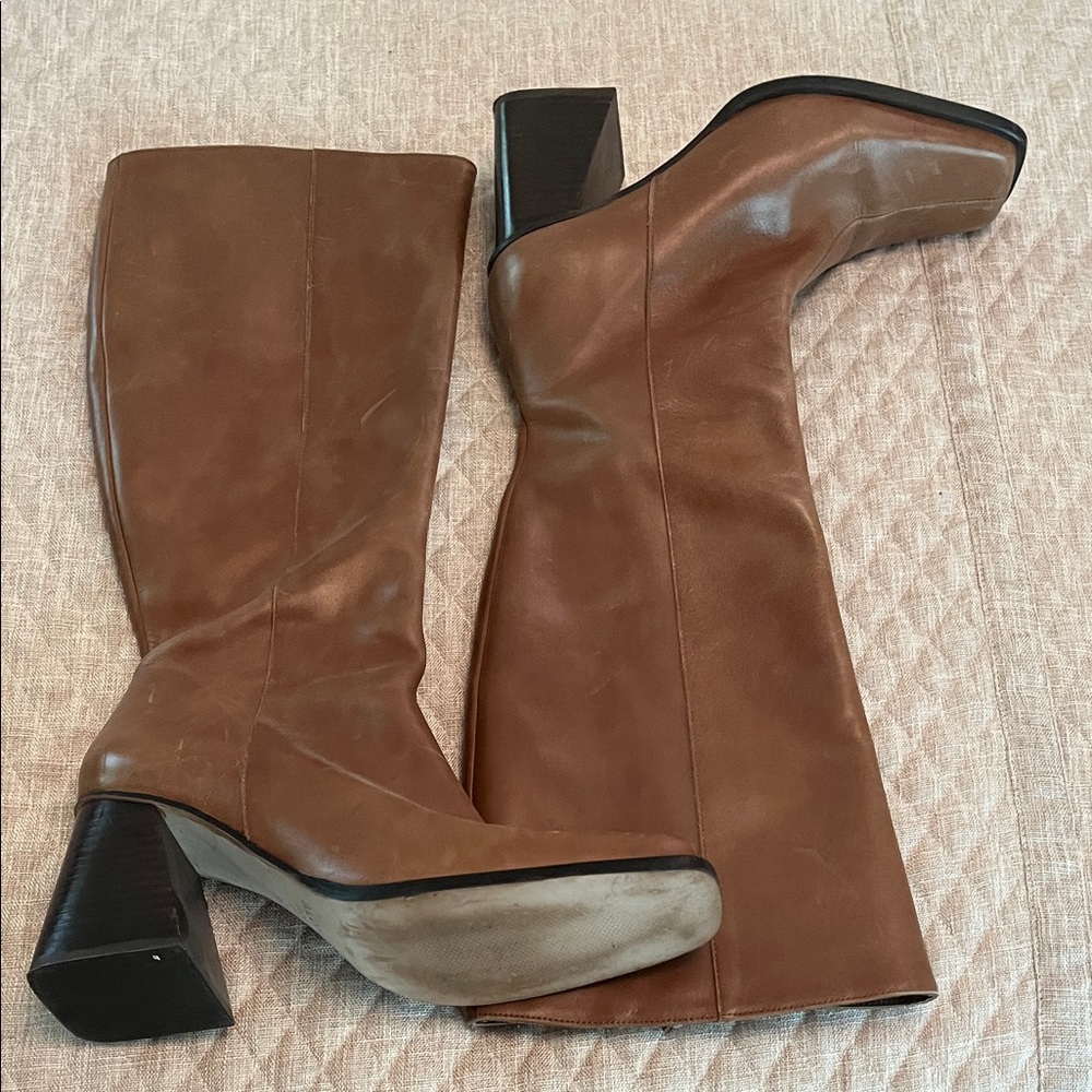 ALOHAS Tan Leather Heeled Boots